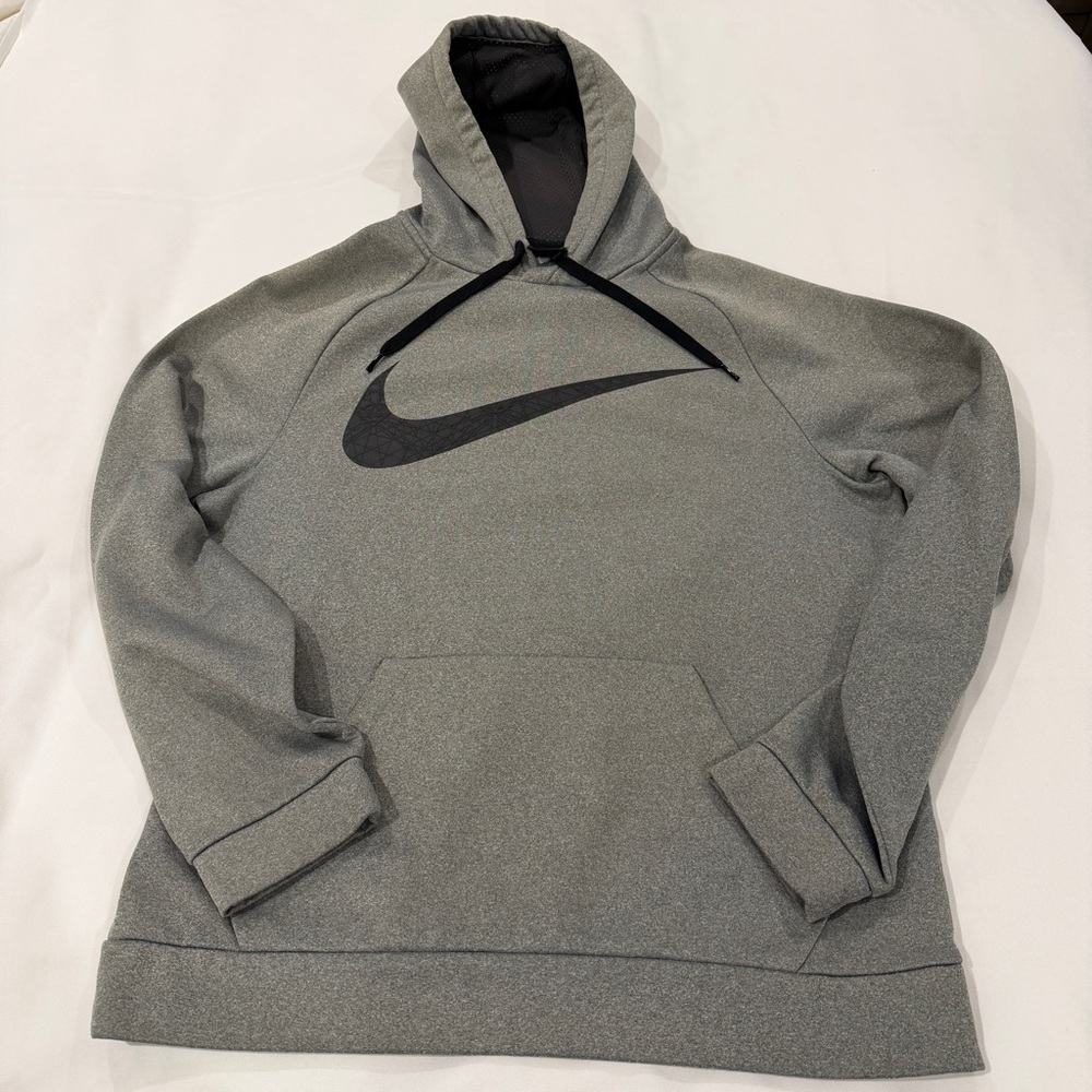 Nike Dri-FIT Gray Hoodie with Black Drawstrings